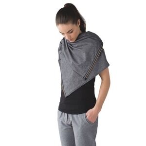 Lululemon Vinyasa Scarf Tonka Stripe Heathered Slate Black Special Edition: Zips